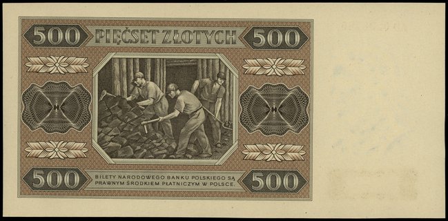 500 złotych 1.07.1948, seria AD, numeracja 0298786