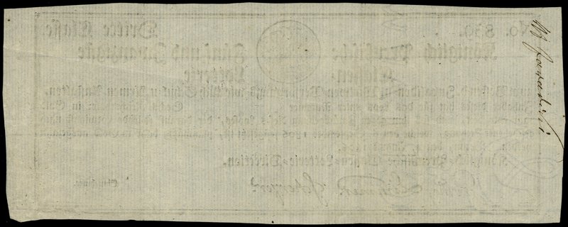 kwit loterii zorganizowanej przez Königlich-Preussische Fünf und Zwanzigste Classen-Lotterie na rzecz Inwalidów Wojennych, dnia 4.08.1806 (losowanie 6.09.1806)