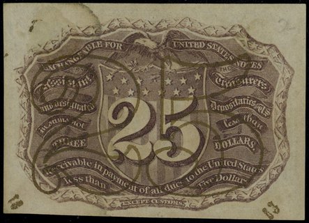 Fractional Currency; 25 centów 3.3.1863, bez num