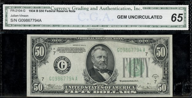 Federal Reserve Note; 50 dolarów 1934 B, Chicago