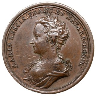 medal z 1725 roku autorstwa Georga Wilhelma Vestnera, wybity z okazji koronacji Marii Leszczyńskiej na królową Francji