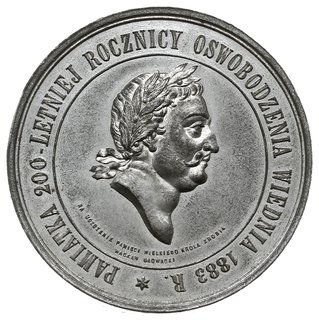 medal z 1883 roku autorstwa Wacława Głowackiego wybity na pamiątkę 200. rocznicy Odsieczy Wiedeńskiej