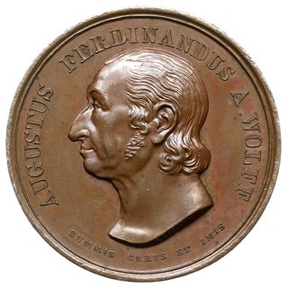 medal z 1840 roku autorstwa F. Hoecknera poświęcony sławnemu lekarzowi Augustowi Ferdynandowi Wolff