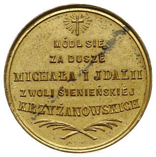 medal pamiątkowy z ok. 1865 roku wybity z okazji śmierci Michała i Idalii Krzyżanowskich