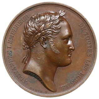 medal z 1814 roku autorstwa Bertranda Andrieu (pod kierownictwem Denon’a) wybity z okazji wizyta cara w Paryżu