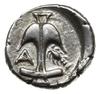drachma 400-350 p.n.e.; Aw: Głowa Gorgony na wprost; Rw: Kotwica mięczy literą A i rakiem; SNG Cop..