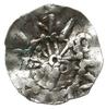 naśladownictwo denara saskiego Bernarda I lub II z lat 1010-1020; Stylizowana głowa w prawo / Krzy..