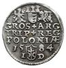 trojak 1584, Olkusz; z literami I-D przedzielonymi herbem Przegonia; Iger O.84.1.d (R1), Kop. 524 ..