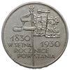 5 złotych 1930, Warszawa; Sztandar” - 100-lecie Powstania Listopadowego, Parchimowicz 115b; wybite..