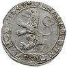 talar lewkowy (Leeuwendaalder) 1649, rycerz stojący w lewo z głową zwróconą do tyłu, znak menniczy..