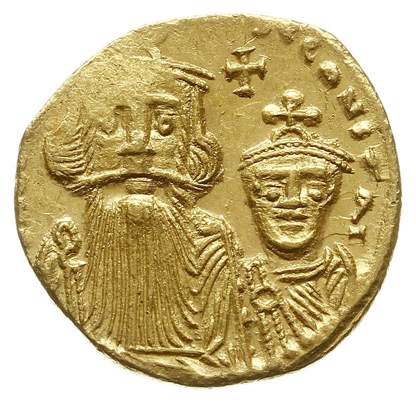 solidus, 654-659, Konstantynopol; Aw: Popiersia 