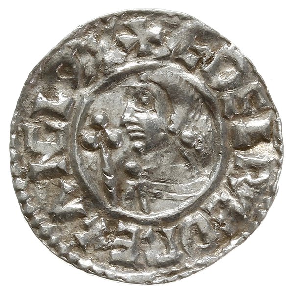 denar typu crux, 991-997, mennica Hertford, minc