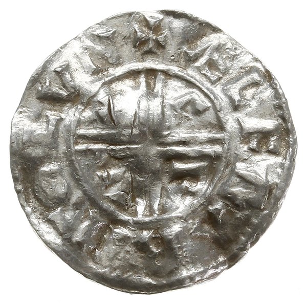 denar typu crux, 991-997, mennica Londyn, mincer