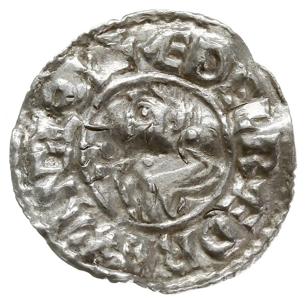 denar typu crux, 991-997, mennica Norwich, mince