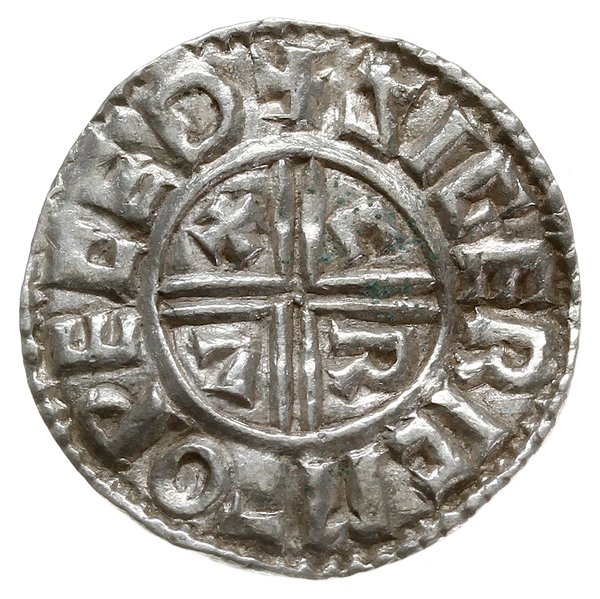 denar typu crux, 991-997, mennica Watchet, mince