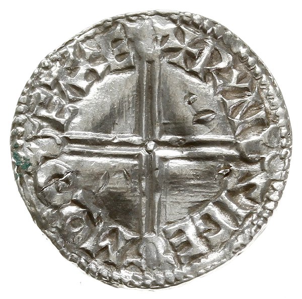 denar typu long cross, 997-1003, mennica Exeter, mincerz Wynsige