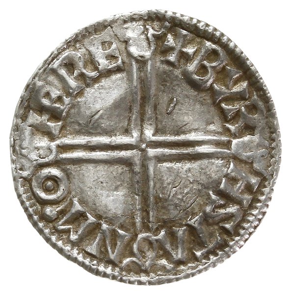 denar typu long cross, 997-1003, mennica Hereford, mincerz Byrhstan