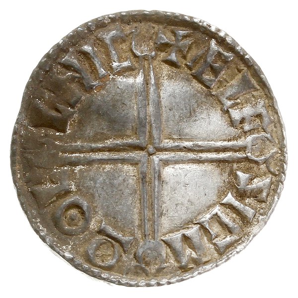denar typu long cross, 997-1003, mennica Lincoln, mincerz Aelfsige