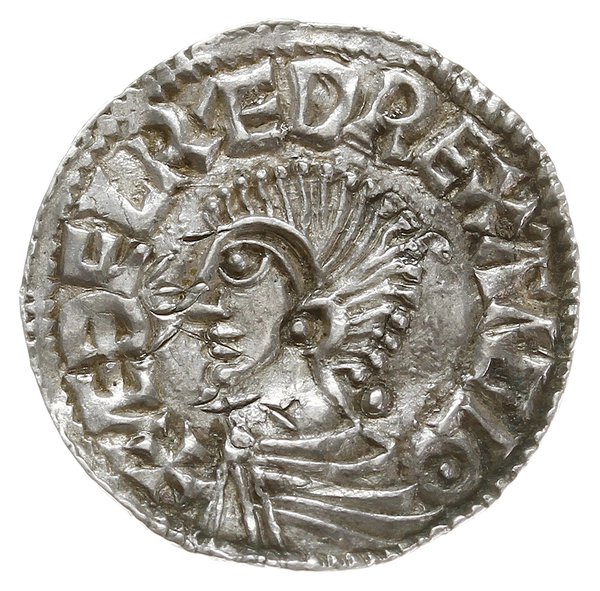 denar typu long cross, 997-1003, mennica Londyn, mincerz Leofric,