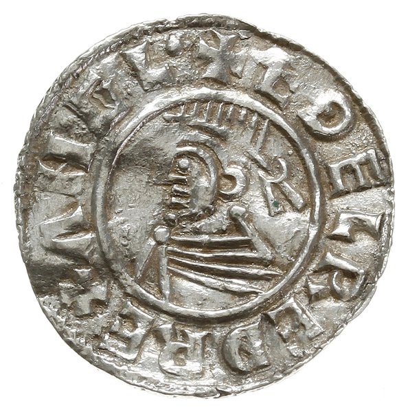 denar typu small cross, 1009-1017, mennica Bedford, mincerz Leofwine