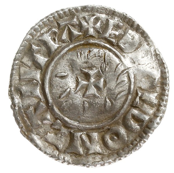 denar typu small cross, 1009-1017, mennica Canterbury, mincerz Edwold
