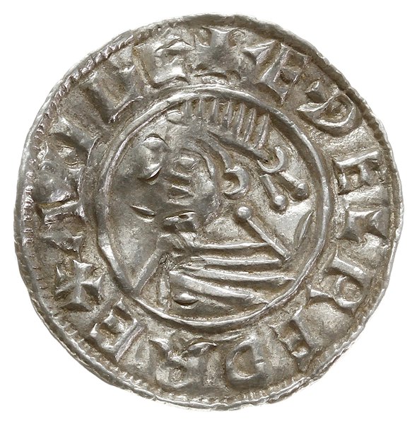 denar typu small cross, 1009-1017, mennica Lincoln, mincerz Ræinald