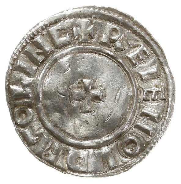 denar typu small cross, 1009-1017, mennica Lincoln, mincerz Ræinald