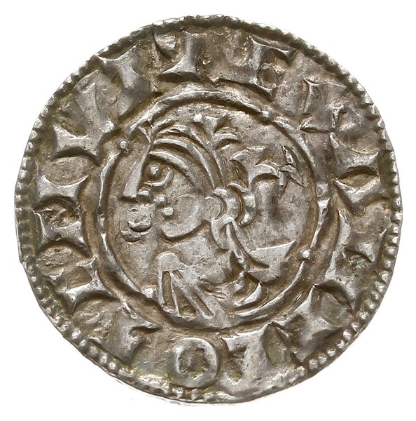 denar typu quatrefoil, 1018-1024, mennica Londyn, mincerz Brihtferth