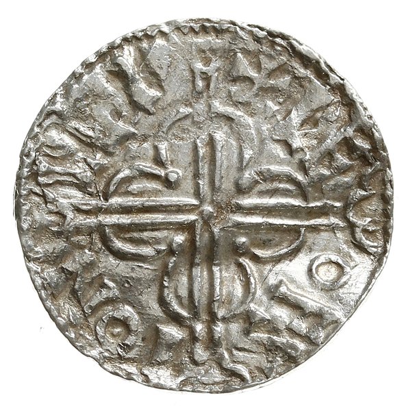 denar typu quatrefoil, 1018-1024, mennica Londyn?, mincerz Leofsige