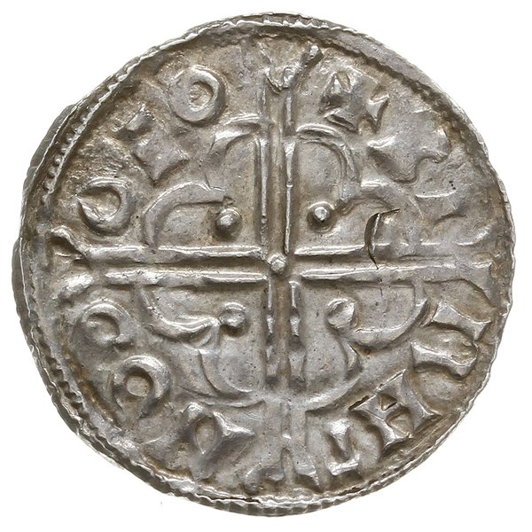 denar typu quatrefoil, 1018-1024, mennica York, mincerz Birhtnoth