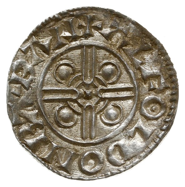 denar typu pointed helmet, 1024-1030, mennica Ba