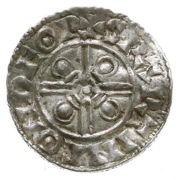denar typu pointed helmet, 1024-1030, mennica Derby, mincerz Swartinc