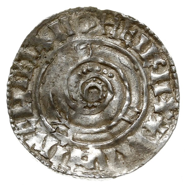 Dania, Knut Wielki; denar 1018-1035; Aw: Spirala