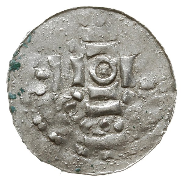 denar, ok. 1020-1025; Aw: Krzyż utworzony z kółe