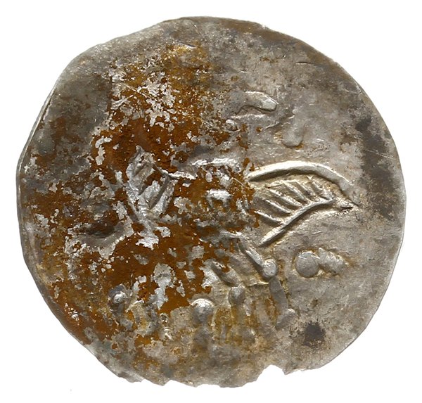 denar po 1166 roku (?); Aw: Książę na tronie, tr