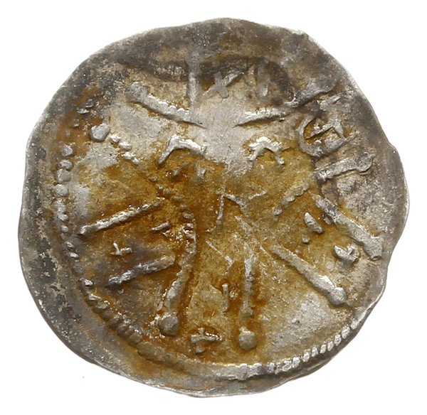 denar, po 1166 roku; Aw: Książę na koniu w prawo