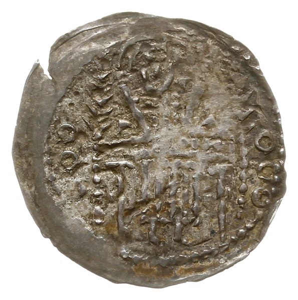 denar ok. 1254 r.; Aw: Półpostać św. Stanisława 