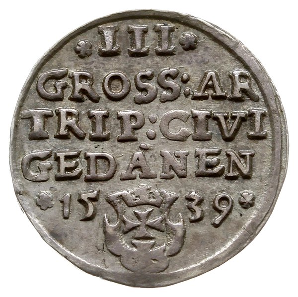 trojak 1539, Gdańsk; Iger G.39.1.c (R1), Kop. 73