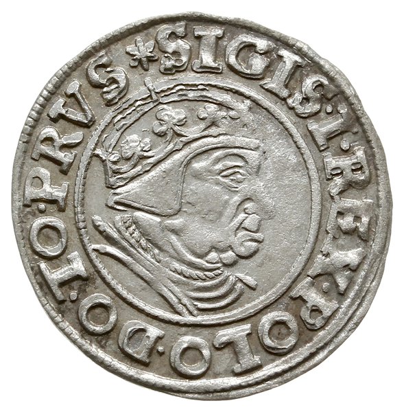 grosz 1539, Gdańsk; na awersie PRVS kończy napis