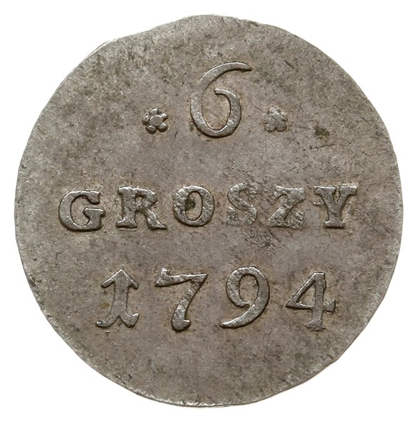 6 groszy 1794, Warszawa; odmiana z dużą koroną n