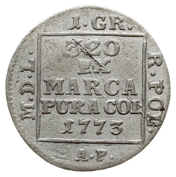 grosz srebrny 1773/AP, Warszawa; Plage 222, Bere