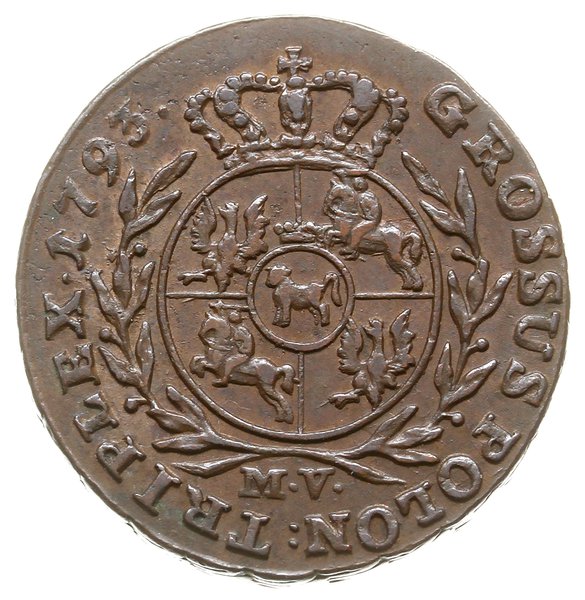 trojak 1793/M.V., Warszawa; Iger WA.93.1.a, Plag