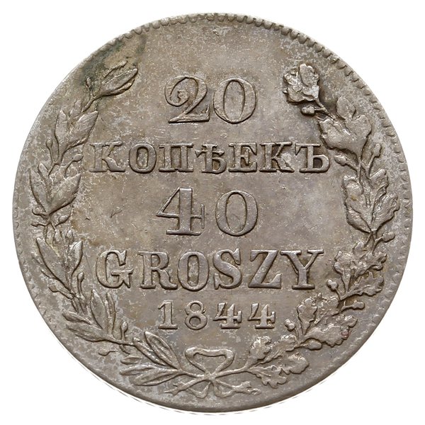 20 kopiejek = 40 groszy 1844 MW, Warszawa