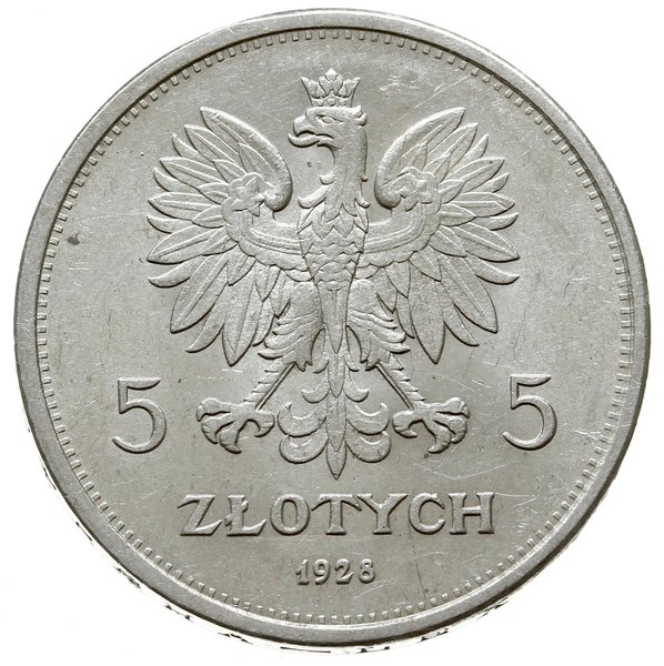 5 złotych 1928 ze znakiem mennicy”, Warszawa; Ni