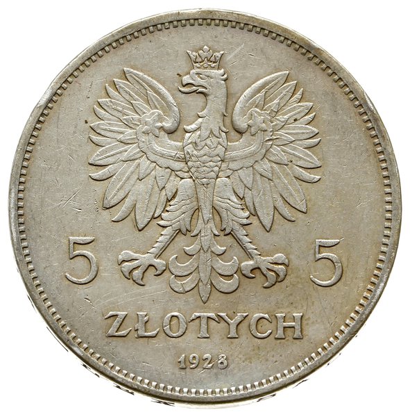 5 złotych 1928 ‘’bez znaku mennicy’’, Bruksela