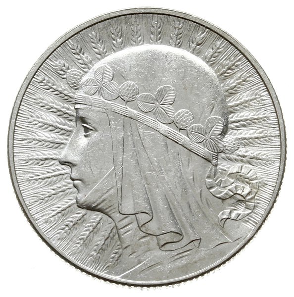 5 złotych 1932, Warszawa; głowa kobiety w czepcu