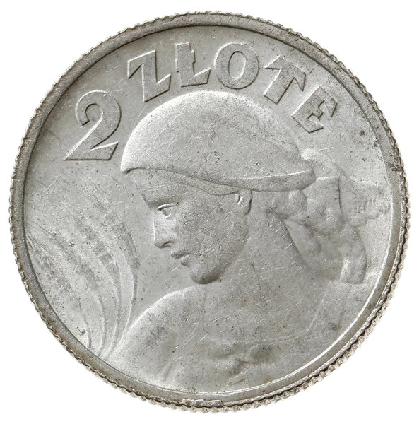 2 złote 1924 róg i pochodnia”, Paryż;  popiersie