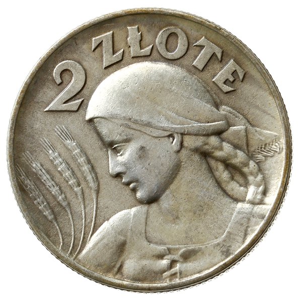 2 złote 1925 z kropką po dacie”, Londyn;  popier