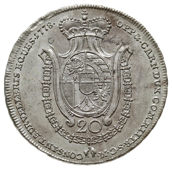 20 krajcarów 1778, Wiedeń, F.u.S 3188, HMZ 2-1372, Divo 82
