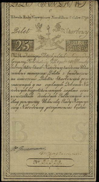 25 złotych polskich 8.06.1794; seria C, numeracj